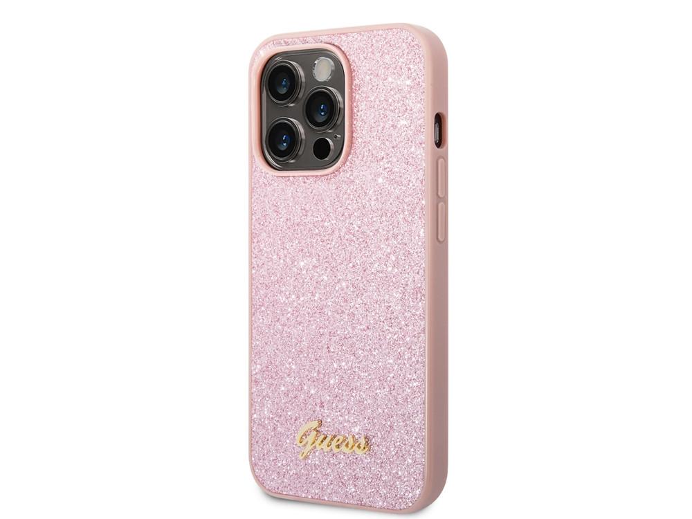 GUESS  Coque iPhone 14 Pro TPU Glitter Script 