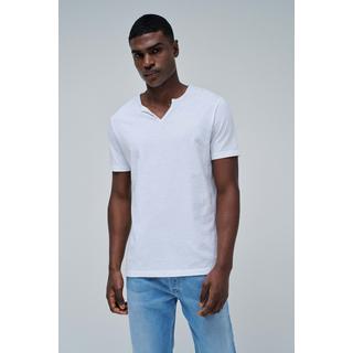 Salsa V-Ausschnitt Knopfleiste Slim Fit T-Shirt  
