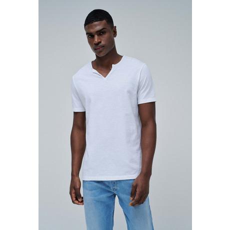 Salsa V-Ausschnitt Knopfleiste Slim Fit T-Shirt  