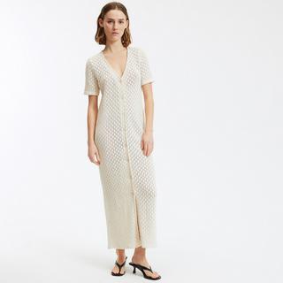 La Redoute Collections Abito Lungo all'Uncinetto Scollo a V Maniche Corte  