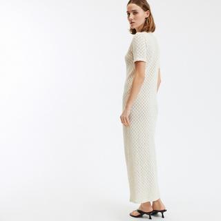 La Redoute Collections Abito Lungo all'Uncinetto Scollo a V Maniche Corte  