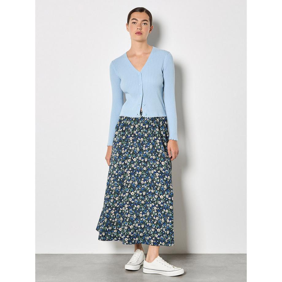 A-Linien-Midaxi-Rock mit Blumenmuster