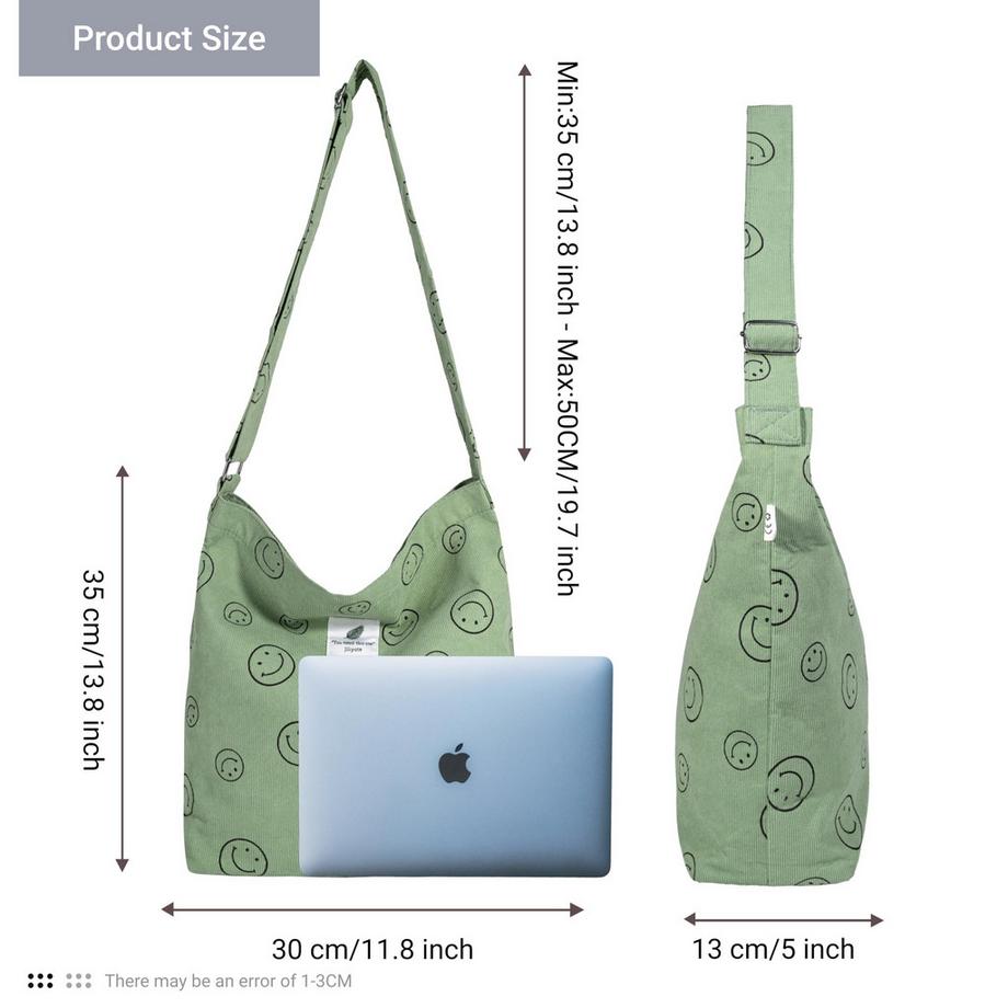 Only-bags.store Grand Sac Fourre-Tout en Velours Côtelé  