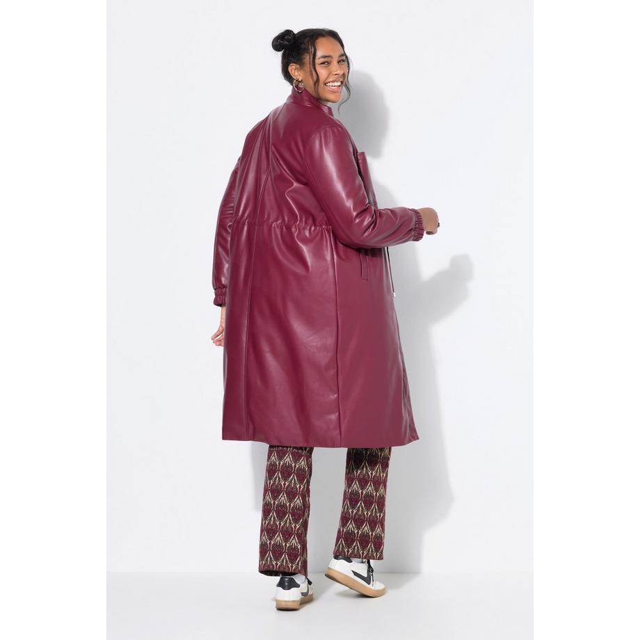 Studio Untold Manteau en Simili Cuir avec Cordon de Serrage à la Taille  