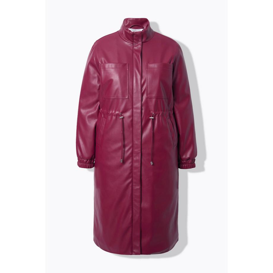 Studio Untold Manteau en Simili Cuir avec Cordon de Serrage à la Taille  