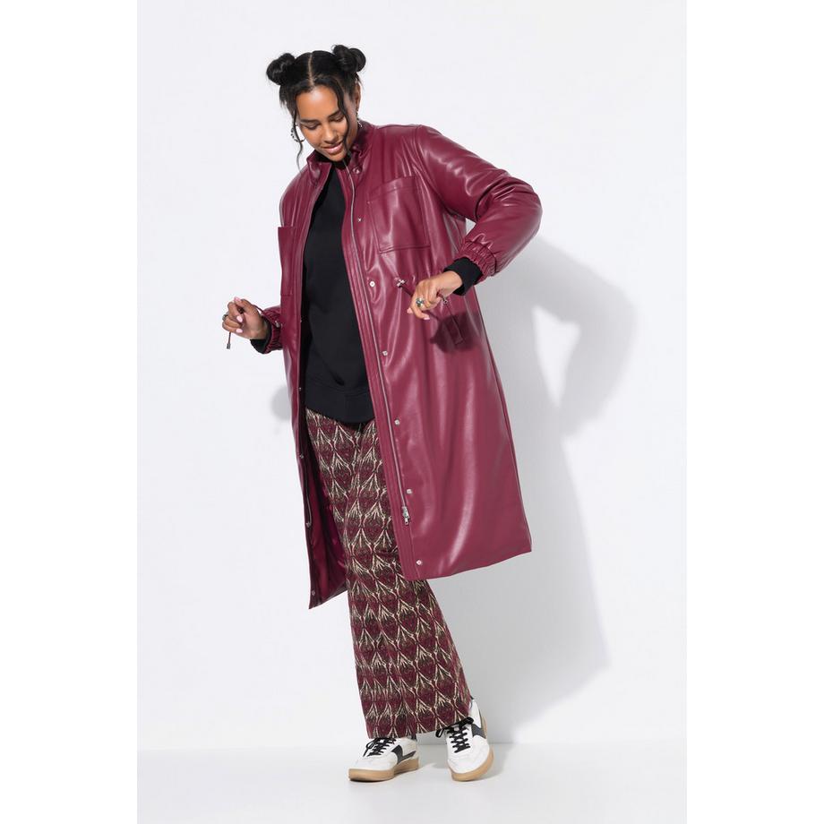 Studio Untold Manteau en Simili Cuir avec Cordon de Serrage à la Taille  