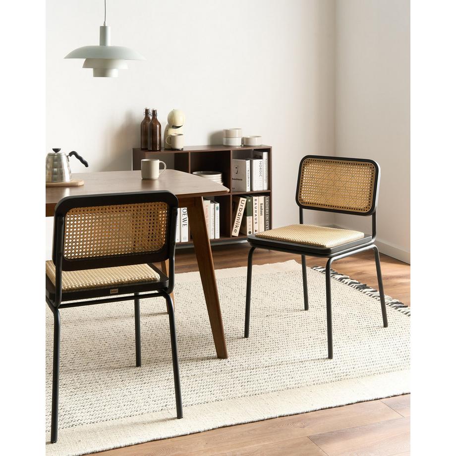 Beliani Esszimmerstuhl 2er Set aus PE Rattan Boho CORVALLIS  
