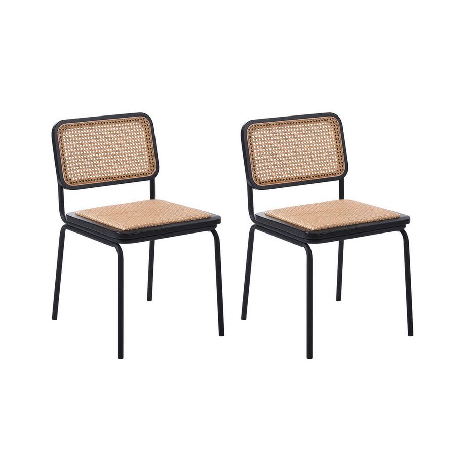 Esszimmerstuhl 2er Set aus PE Rattan Boho CORVALLIS