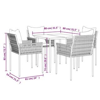 VidaXL Ensemble à manger de jardin rotin synthétique  