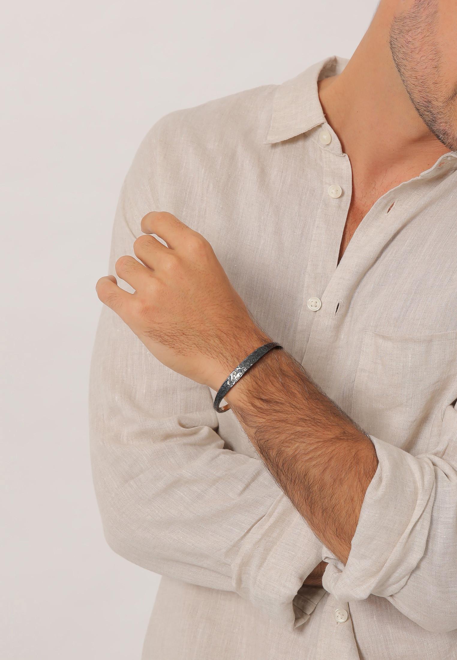 Kuzzoi  Armband  Armreif Handgefertigt Used Look 925 Silber 