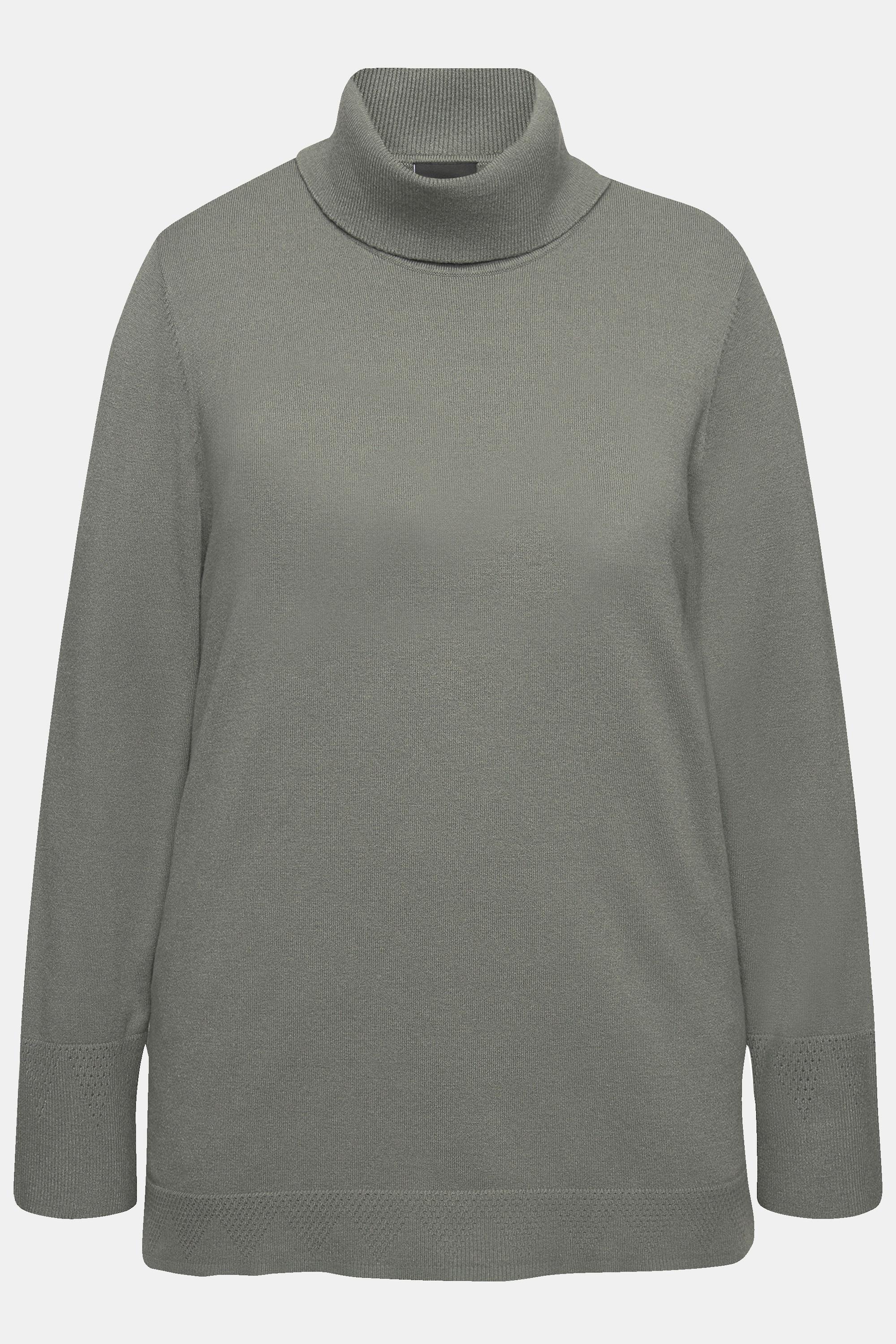 Ulla Popken  Rollkragenpullover, breite Rippbündchen, Langarm 