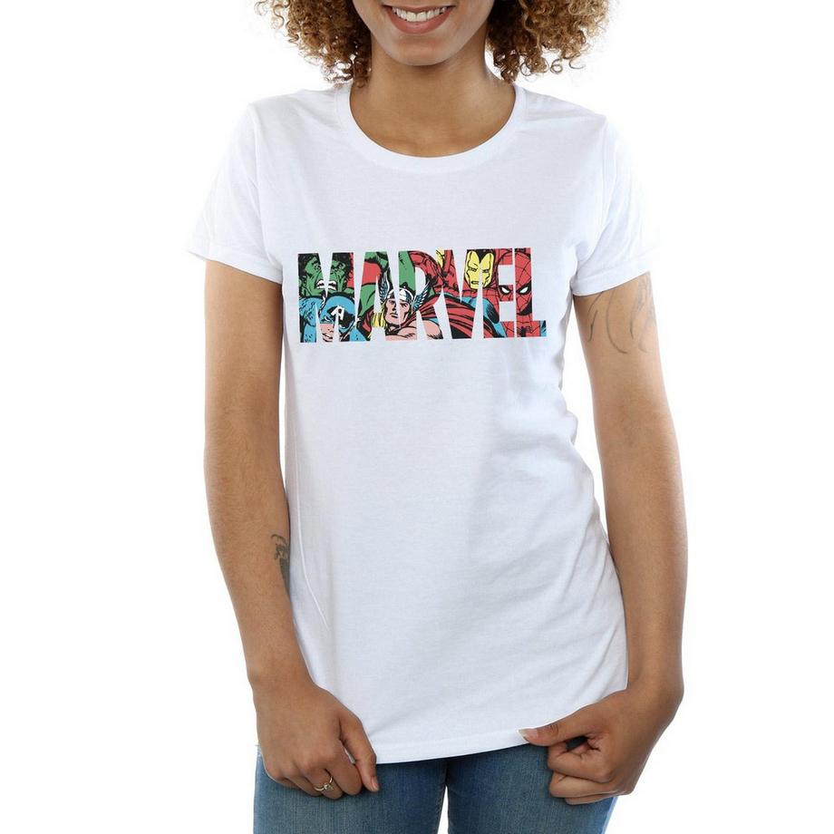 Marvel Comics T-Shirt Logo avec Motif Personnages  