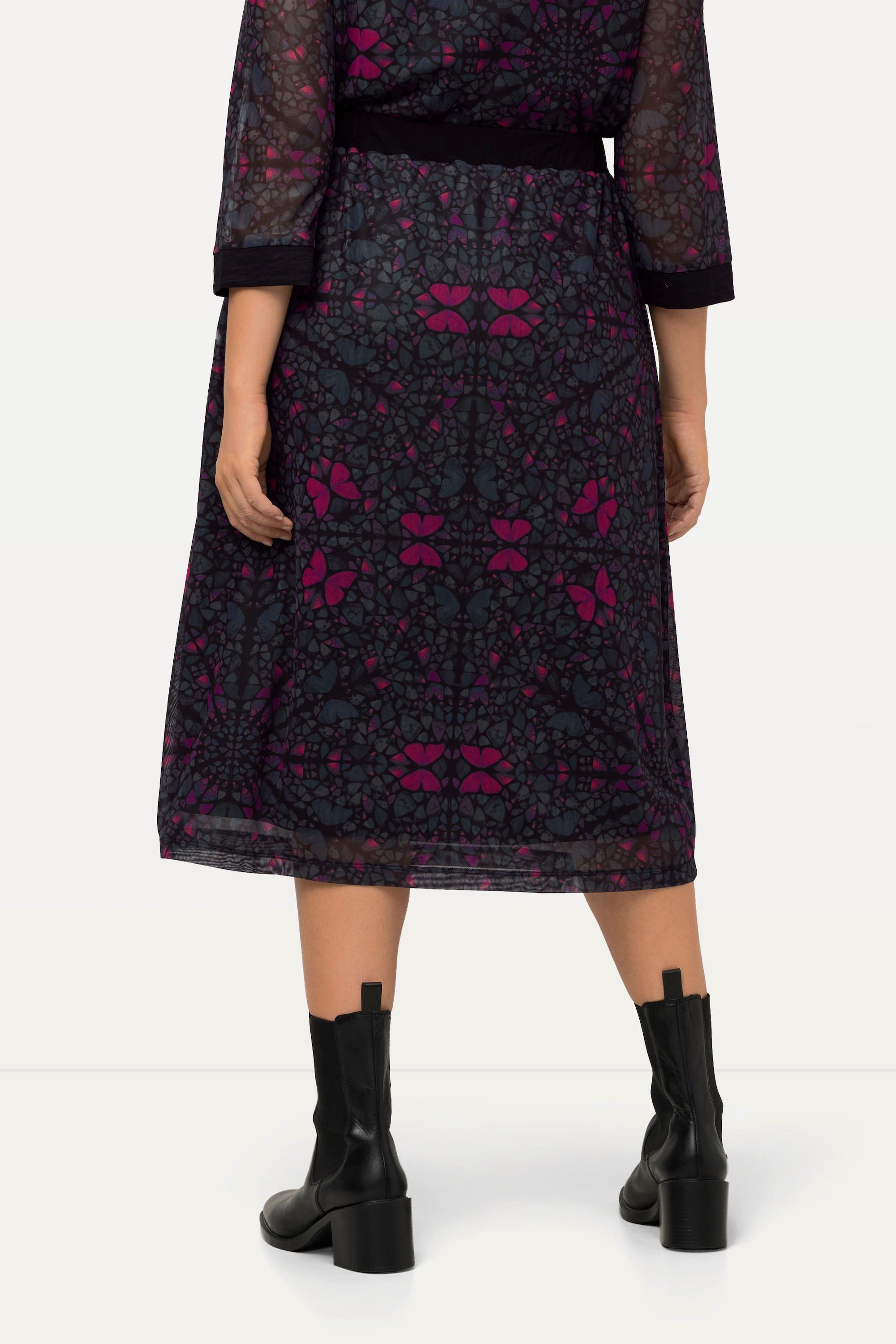 Ulla Popken Jupe en tulle double couche ligne A ceinture élastique  