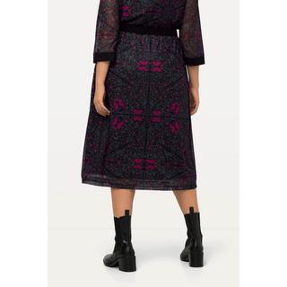 Ulla Popken Gonna in mesh doppio strato linea A cintura elastica  