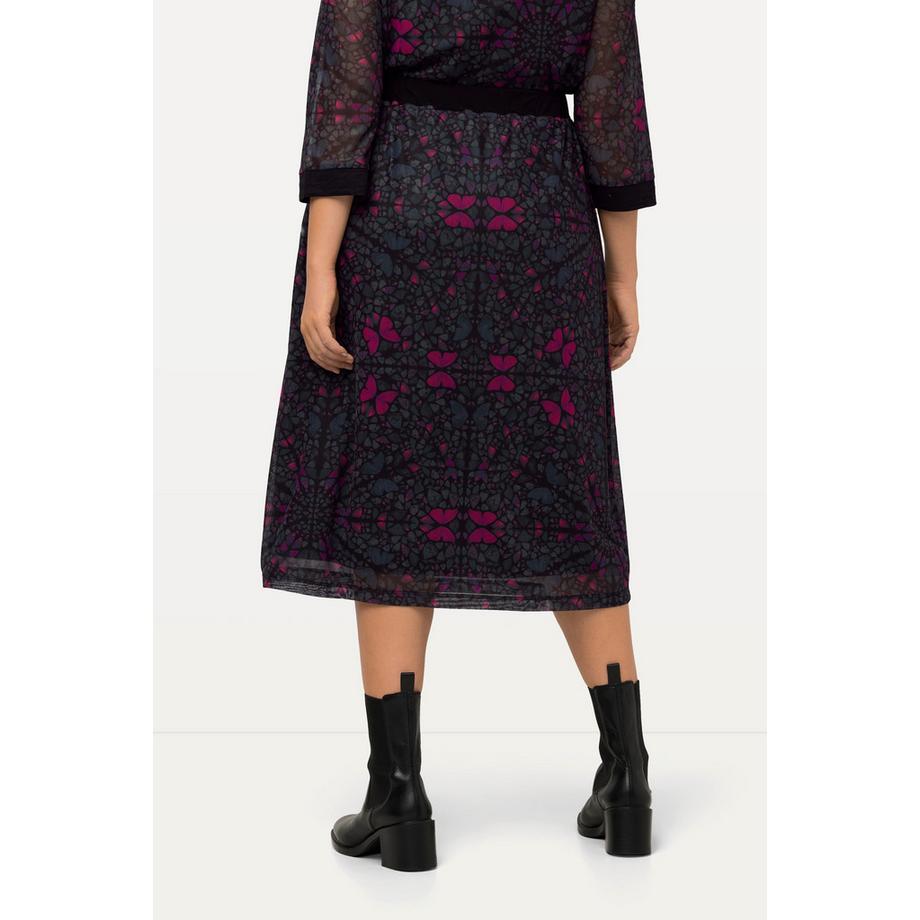 Ulla Popken Gonna in mesh doppio strato linea A cintura elastica  