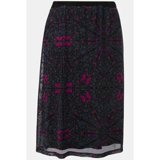 Ulla Popken Gonna in mesh doppio strato linea A cintura elastica  