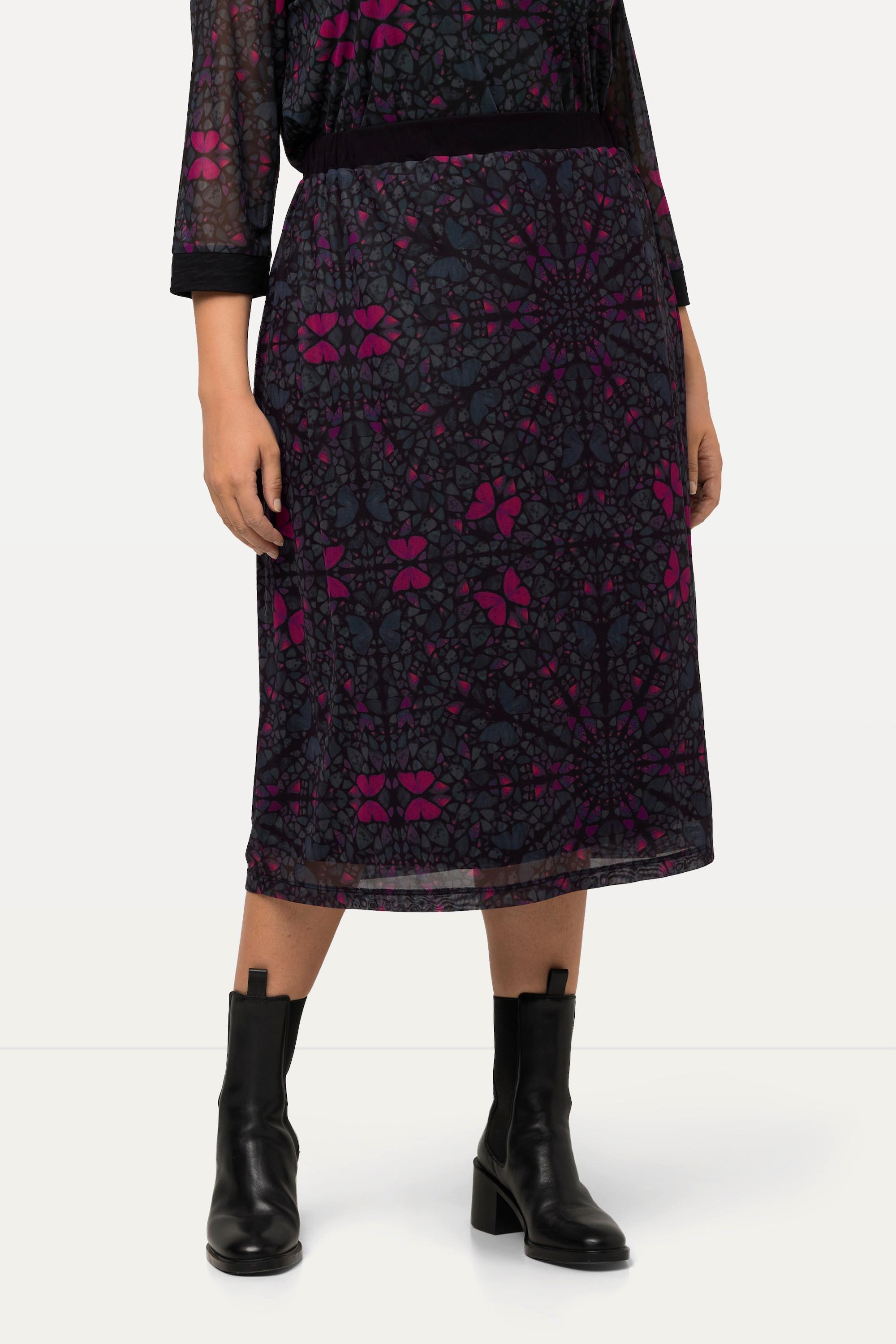 Ulla Popken Jupe en tulle double couche ligne A ceinture élastique  