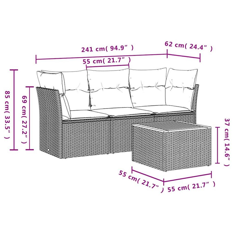 VidaXL Garten sofagarnitur poly-rattan  