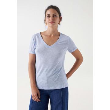 T-Shirt Linen V-Neck T-Shirt