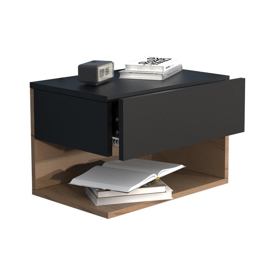 VCM Nachtschrank | Wandschublade | Wandboard | Nachttisch | Maße ca. H. 30 x B. 45 x T. 32 cm - Usal XL 45 cm  