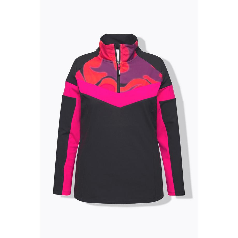 Ulla Popken Pullover Polo Funzionale Slim Collo Polo Maniche Lunghe Riciclato  