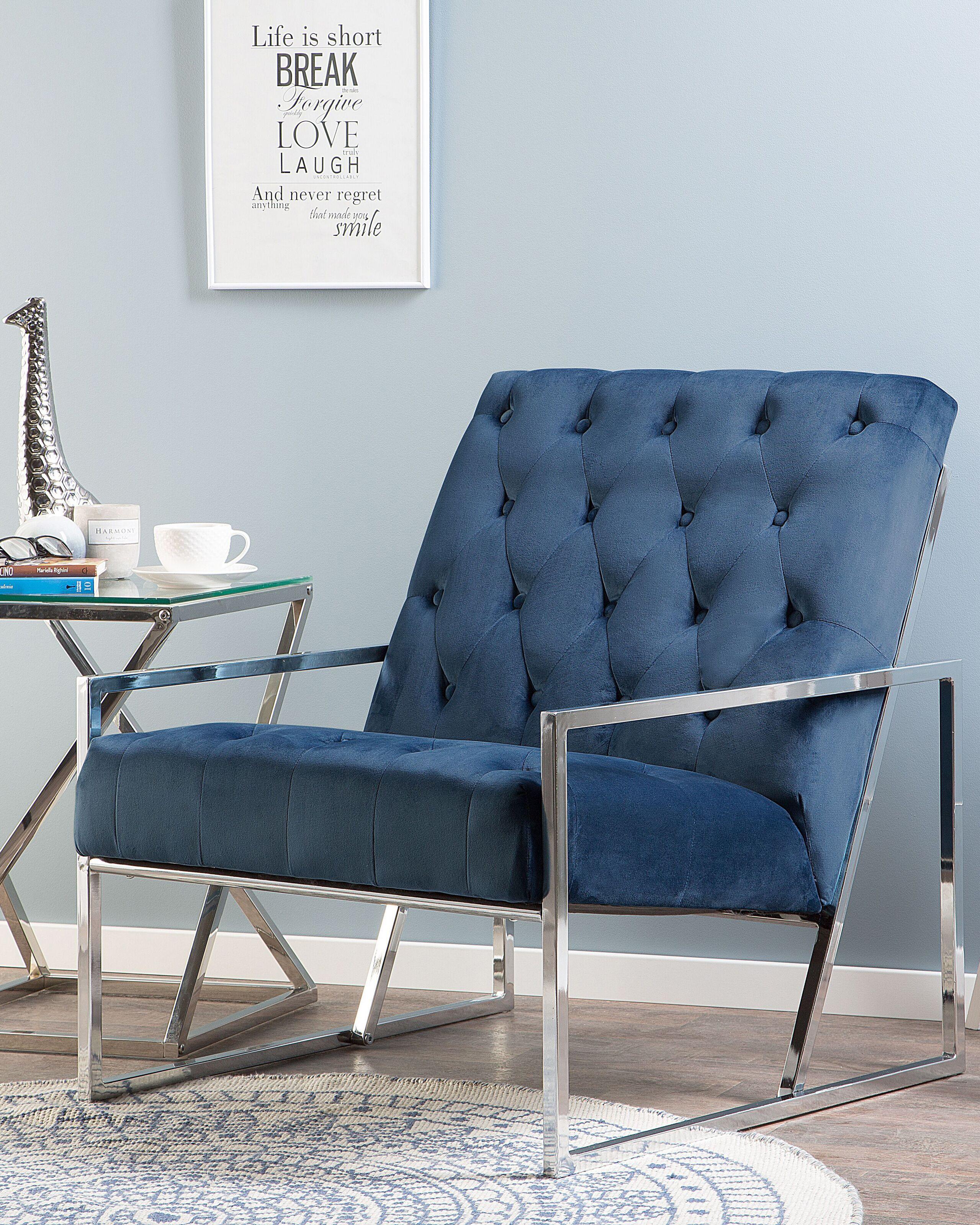 Beliani Fauteuil en Velours Glamour HARSTAD  