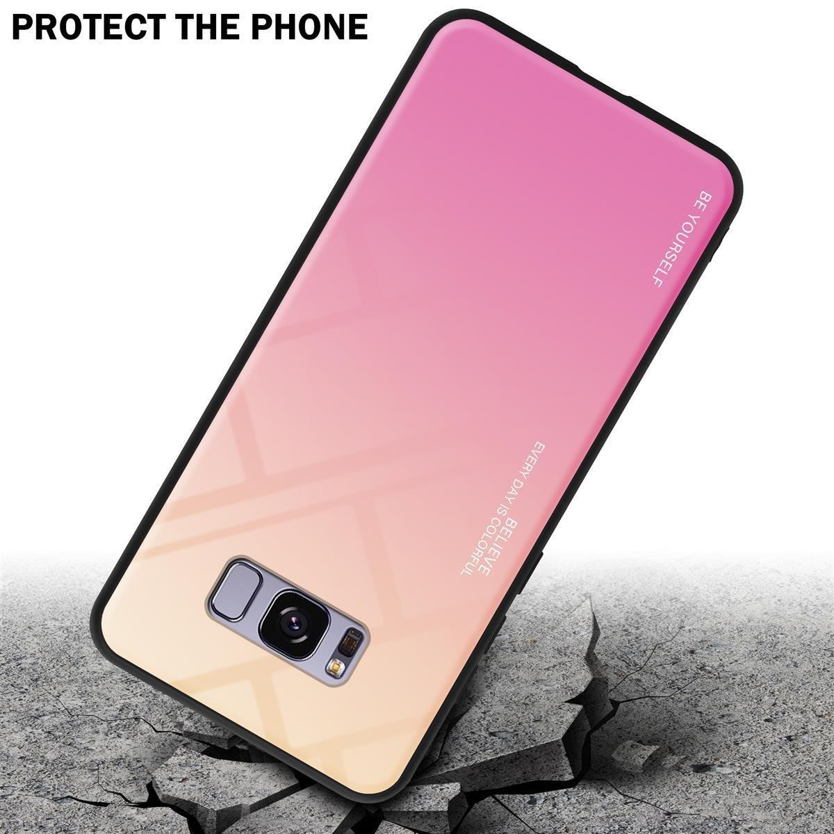 Cadorabo  Housse compatible avec Samsung Galaxy S8 PLUS - Coque de protection bicolore en silicone TPU et dos en verre trempé 