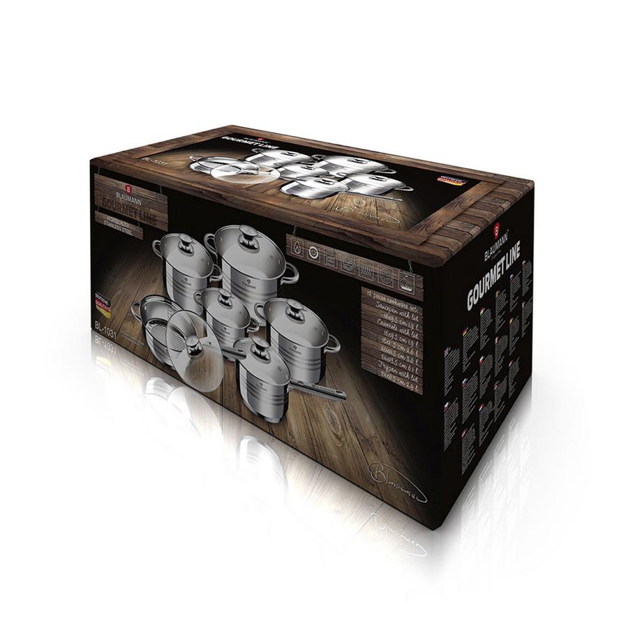Blaumann 12-teiliges Topfset Edelstahl Gourmet Line Shiny  