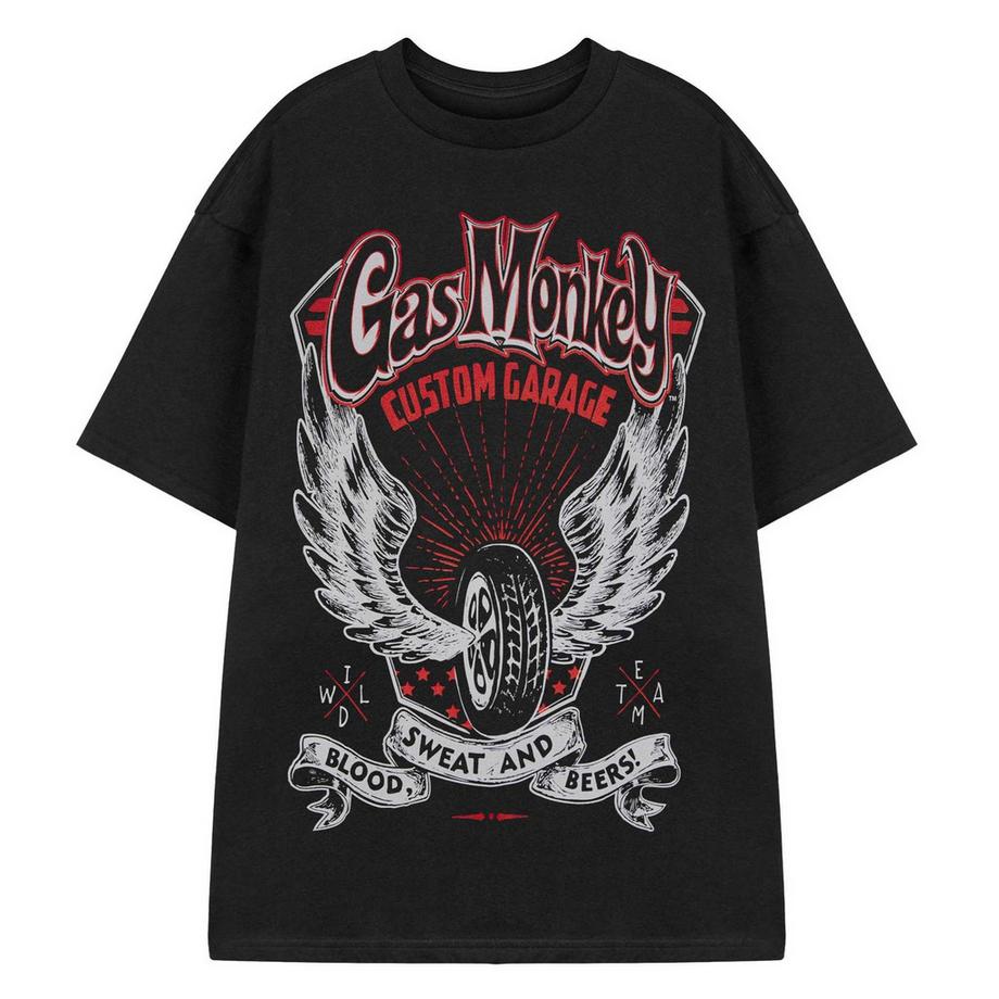 Gas Monkey Garage Gas Monkey Custom Garage T-Shirt Stampa Grafica  