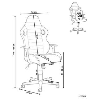 Beliani Chaise de bureau en Cuir PU Traditionnel SUPREME  