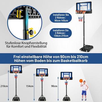 Canestro da basket Canestro da basket regolabile in altezza 90/158-210 cm con supporto resistente alle intemperie indoor outdoor blu