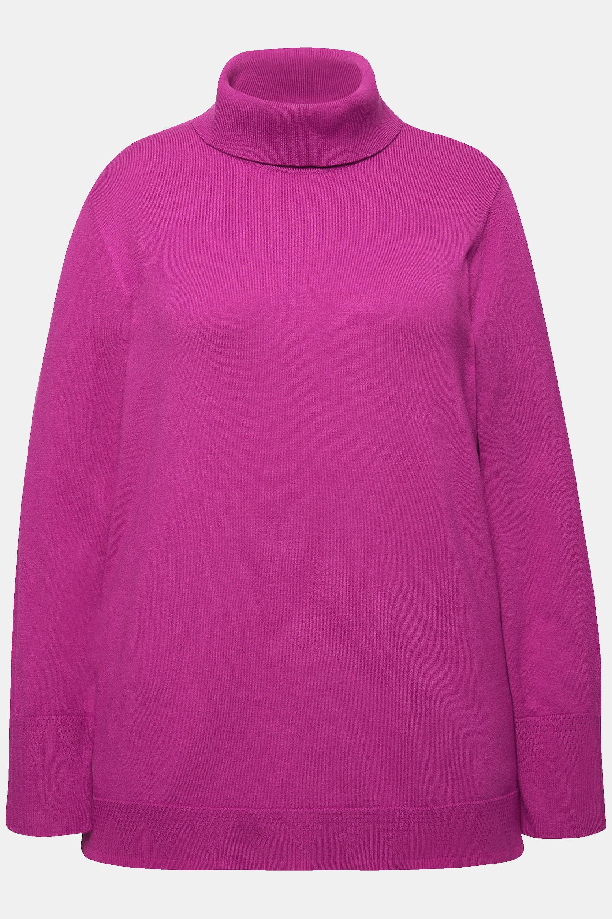 Ulla Popken  Pullover con collo dolcevita, alti orli a costine e maniche lunghe 