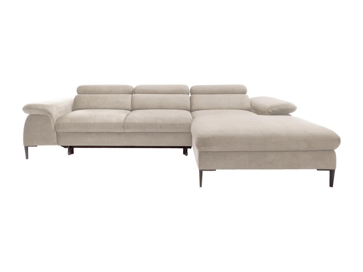 PASCAL MORABITO Divano letto in Velluto Beige - Angolo a destra - SEPINA di PASCAL MORABITO  