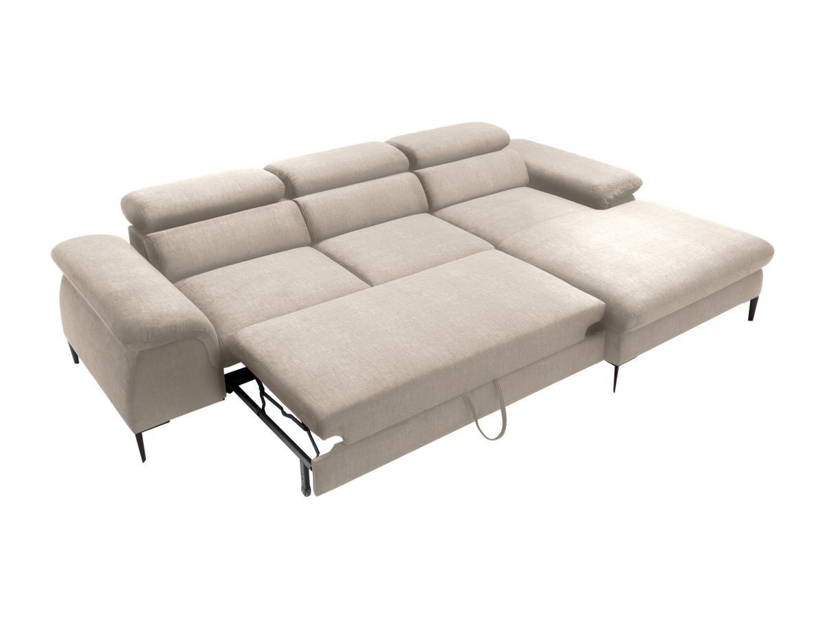 PASCAL MORABITO Divano letto in Velluto Beige - Angolo a destra - SEPINA di PASCAL MORABITO  