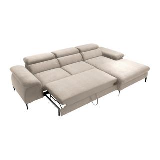 PASCAL MORABITO Divano letto in Velluto Beige - Angolo a destra - SEPINA di PASCAL MORABITO  