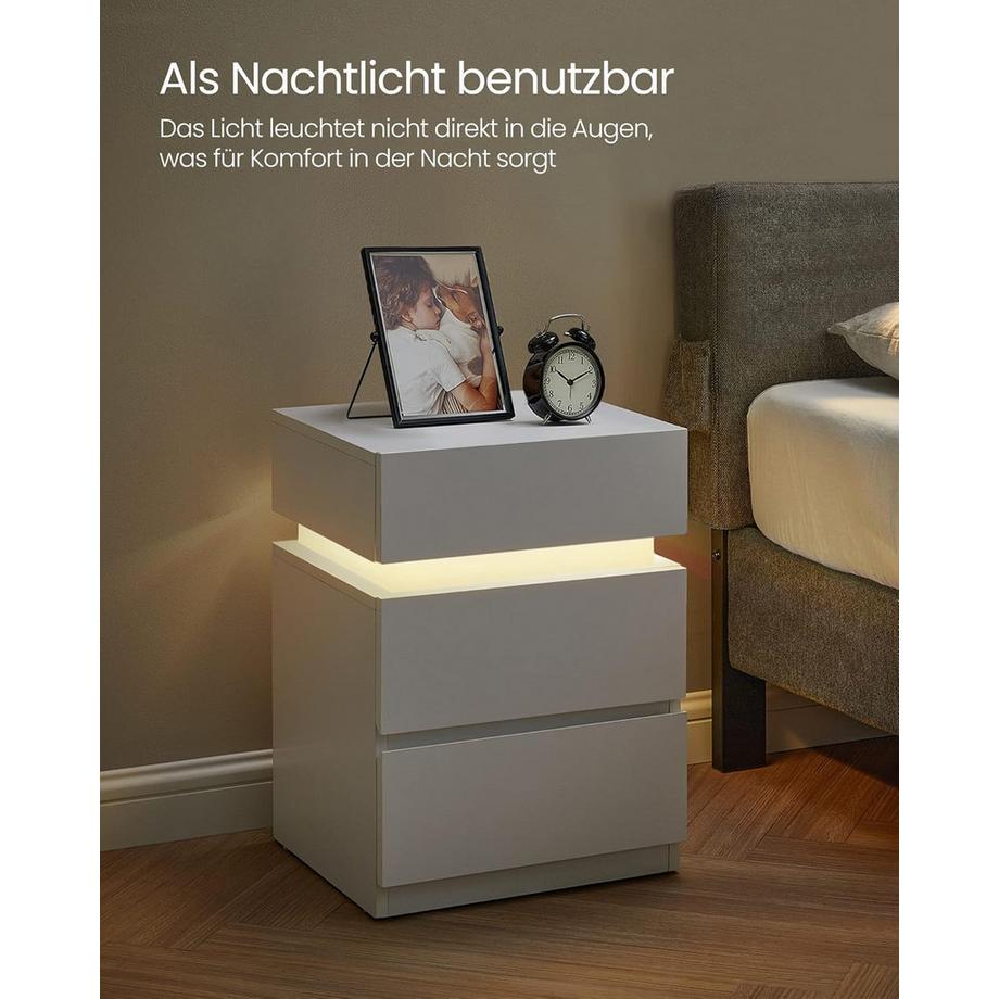 Songmics Nachttisch mit LED-Beleuchtung  
