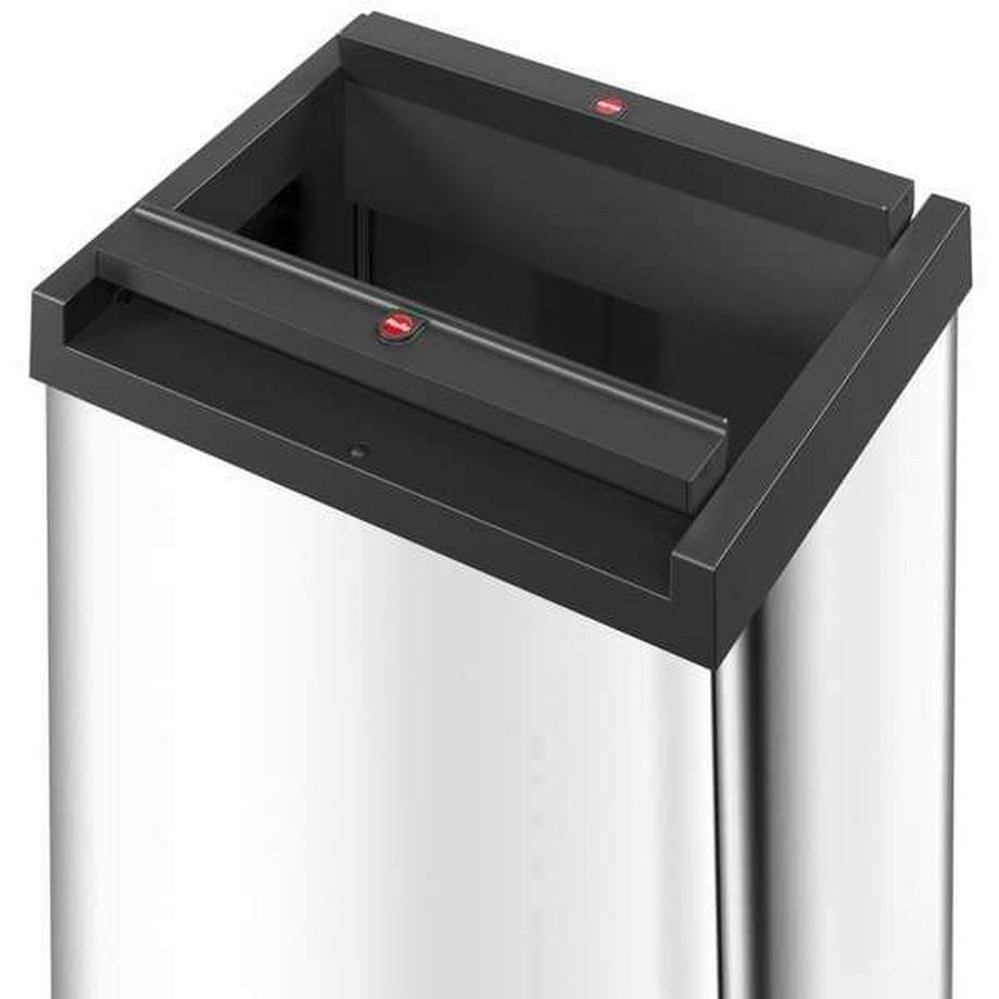 Hailo Boîte à déchets à couvercle basculant BIG-BOX SWING, capacité 52 l, collecteur inox.  