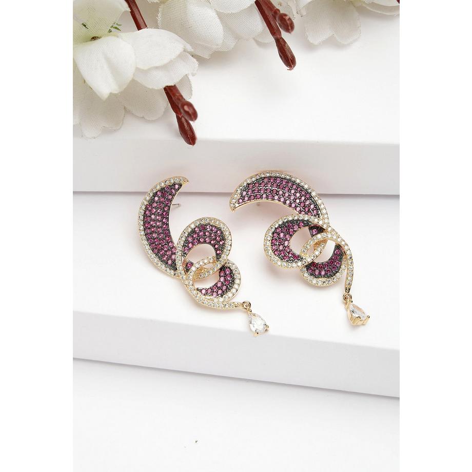 AVANT-GARDE PARIS  Collection Diva Boucles d'oreilles goutte entrelacées en zirconia 