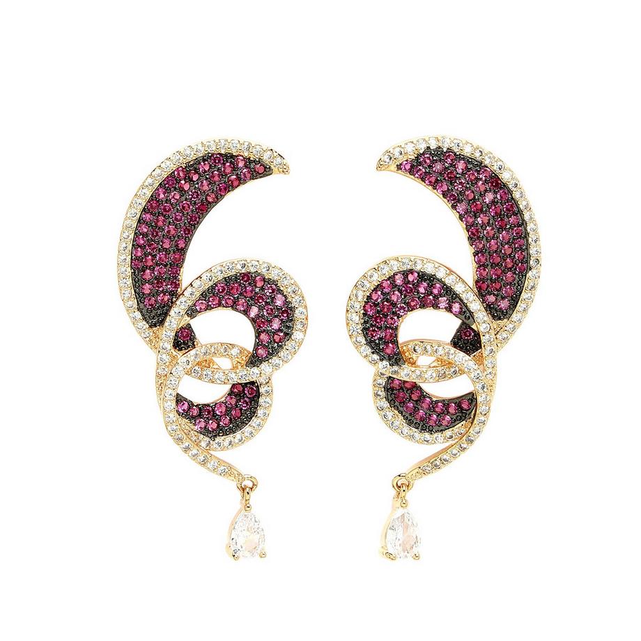 Collection Diva Boucles d'oreilles goutte entrelacées en zirconia