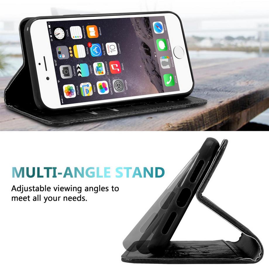 Cadorabo  Housse compatible avec Apple iPhone 6 / 6S avec ornements - Coque de protection avec fermeture magnétique, fonction de support et compartiment pour carte 