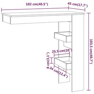 VidaXL Wand bartisch holzwerkstoff  