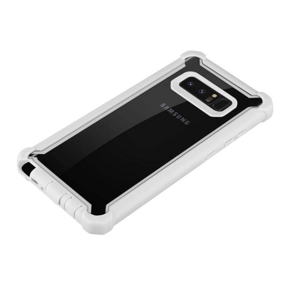 Cadorabo  Hülle für Samsung Galaxy NOTE 8 2-in-1 TPU Silikon-Rand Glas-Rücken 
