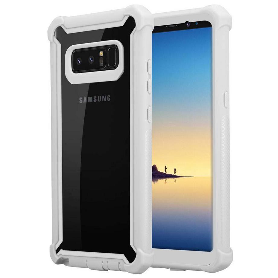 Hülle für Samsung Galaxy NOTE 8 2-in-1 TPU Silikon-Rand Glas-Rücken