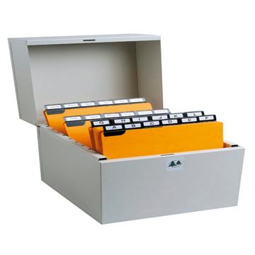 Boîte à fiches Metalib - Classement de 500 fiches horizontales - 125x200mm
