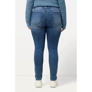 Ulla Popken  Jeans Sarah, Streifen, schmales Bein, 5-Pocket-Hose 