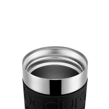 Mug à emporter Joycup en verre avec manchon noir 400 ml Bodum en noir