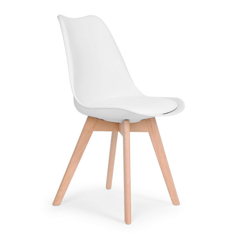 Northix Set aus 4 Wohnzimmer-Esszimmerstühlen mit Kissen aus Öko-Leder von ModernHome  