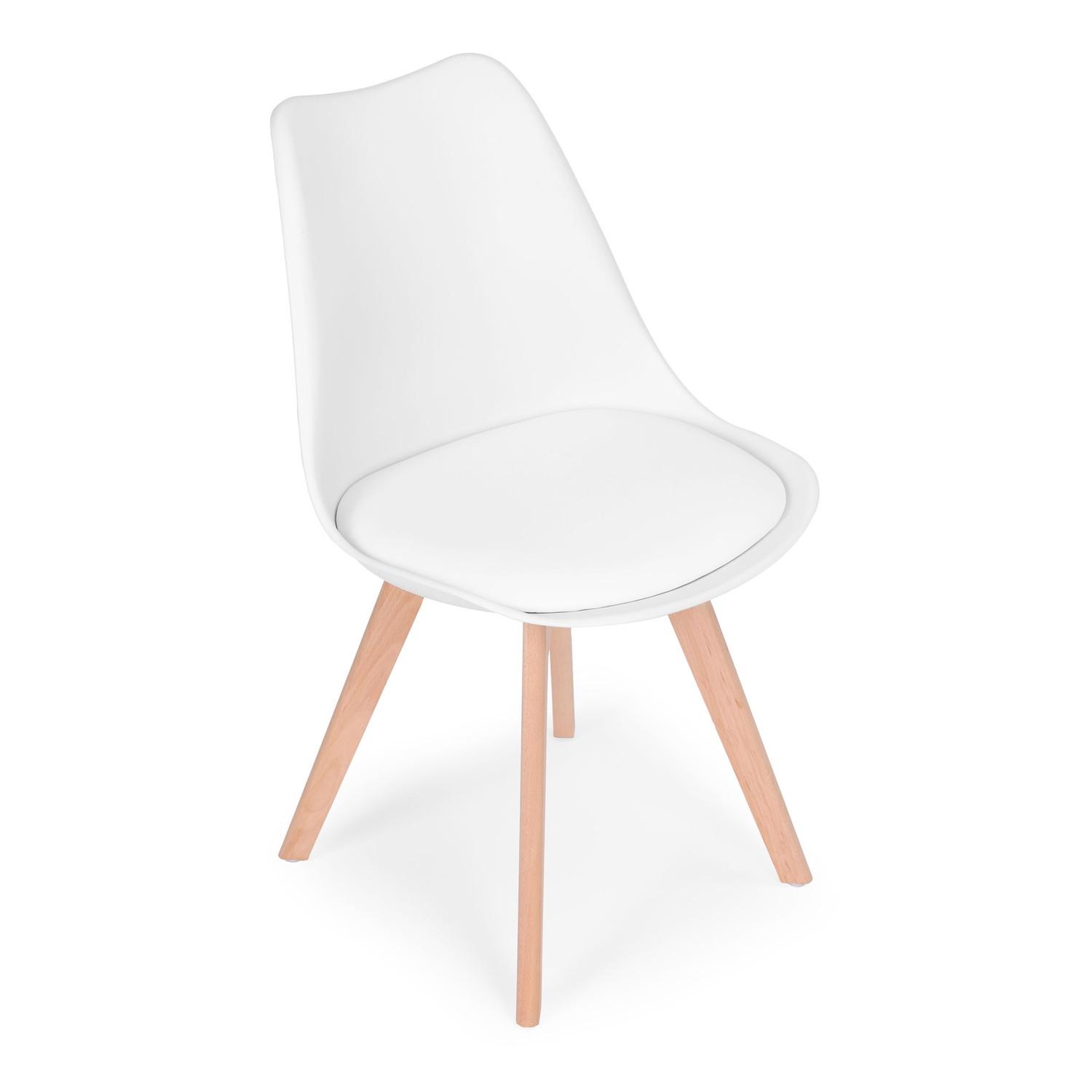 Northix Set aus 4 Wohnzimmer-Esszimmerstühlen mit Kissen aus Öko-Leder von ModernHome  