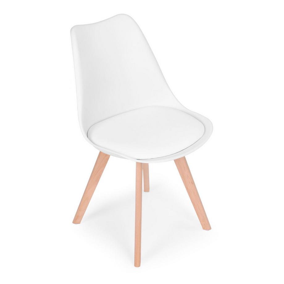 Northix Set aus 4 Wohnzimmer-Esszimmerstühlen mit Kissen aus Öko-Leder von ModernHome  