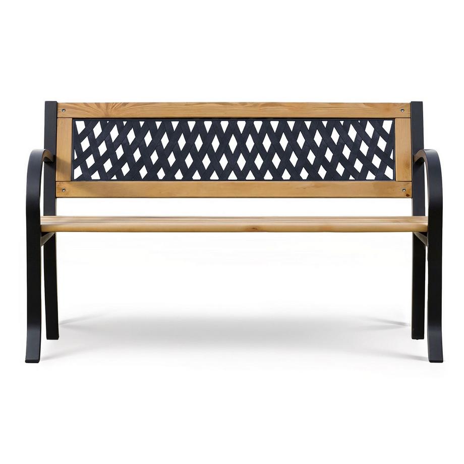 B2X Panca da giardino con schienale 125 x 77 x 49 cm Elion Sofa  